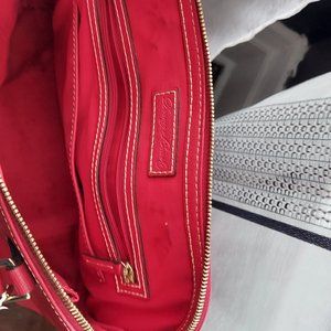 Red leather Tote